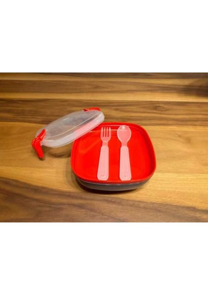 2 Bölmeli Beslenme Kabı – Kaşık & Çatallı, Sızdırmaz, 14X14 Pratik Öğün Kutusu modelleri