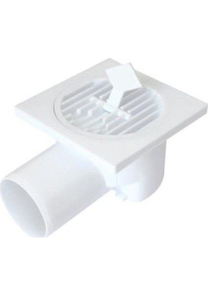 Plastik Yer Süzgeci – 10X10 Cm, 32 mm Yandan Çıkışlı Yer Sifonu