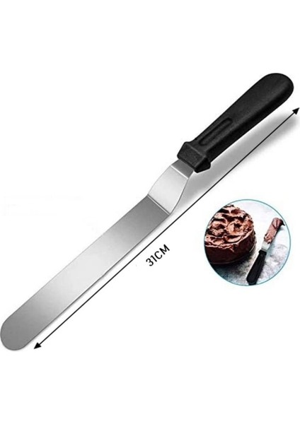 Profesyonel Eğik Pasta Sıvama Spatulası 31 cm – Kusursuz Kek ve Pasta Sıvama Keyfi fırsatları