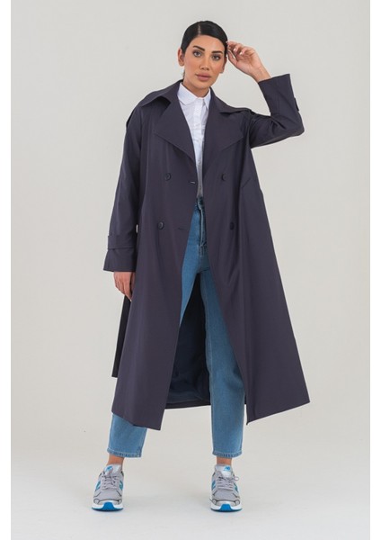 Şık Taş Rengi Düğmeli Trençkot – Rahat ve Modern Kesim fiyatları