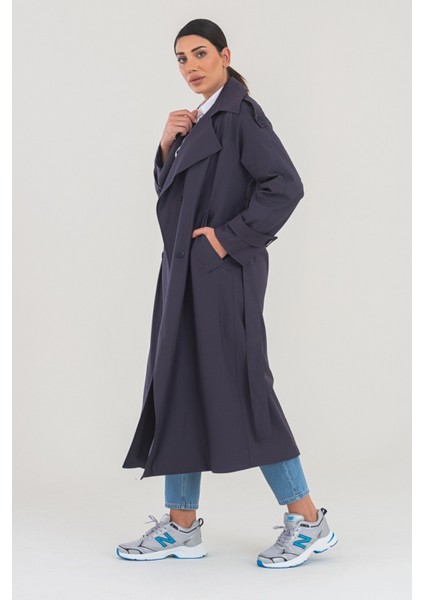 Şık Taş Rengi Düğmeli Trençkot – Rahat ve Modern Kesim fırsatları