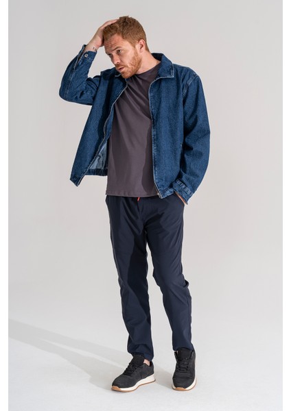 Erkek Lacivert Nefes Alan Likralı Esnek Kumaş Dar ve Bilek Paça Jogger Pantolon modelleri