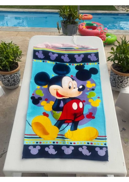 Lisanslı Mickey Mouse Plaj Havlusu – 70X140 Cm, %100 Pamuk, Çocuklar Için