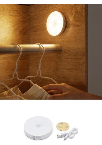 16 Adet Sensörlü LED Kabin Işık USB Şarjlı 4000K Doğal Beyaz Işık | Hareket Algılamalı Gece Lambası | Iç Mekan Kullanımına Uygun fiyatları