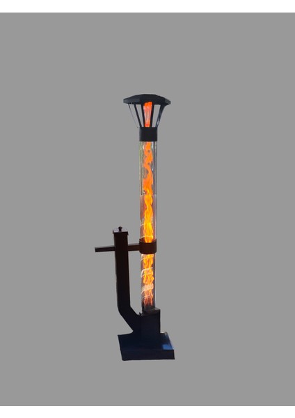 Dumansız Füze Roket Pelet Sobası Tekerli 175 cm Uzunluk