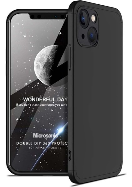 Apple iPhone 13 Için Kılıf Double Dip 360 Protective Siyah [iphone 13 ile Uyumlu Kılıf - Siyah]
