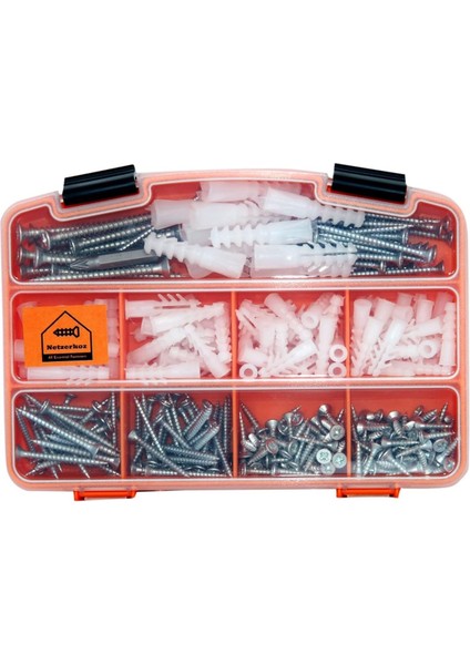 All Essential Fasteners 320PARÇA 12 Çeşit Vida Seti, Dübelli Sunta Vidası Seti,matkap Ucu Bits Uç ve Takım Çantası