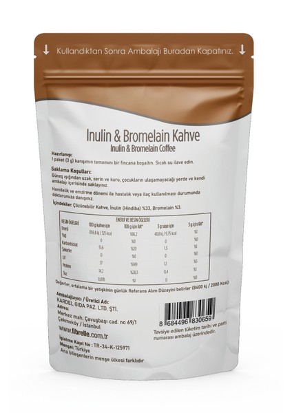 Inülin-Bromelain Kahve Detox 60 Adet 3gr Saşe 180G fiyatları