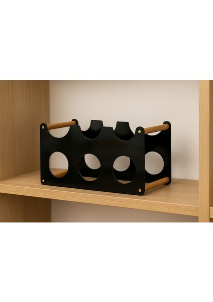 Tezgah Üstü, Masa Üstü 6'lı Metal Şaraplık indirimleri