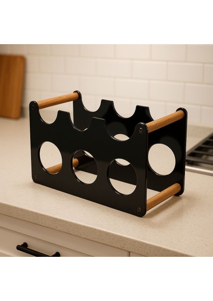 Tezgah Üstü, Masa Üstü 6'lı Metal Şaraplık