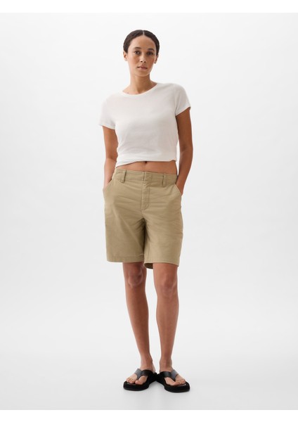 Kadın Bej Downtown Khaki Bermuda Şort modelleri