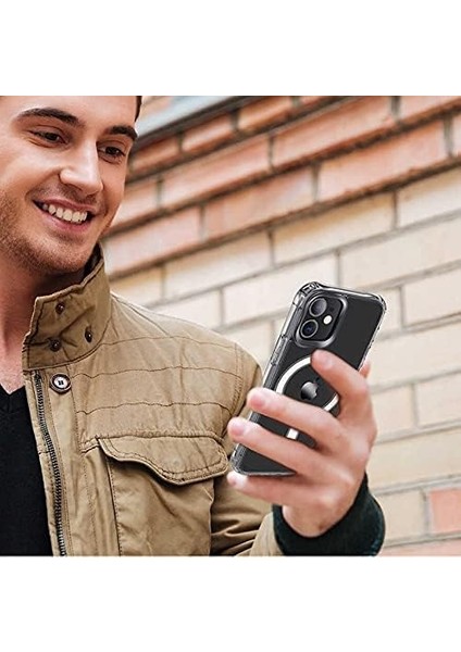 Trend iPhone 13 Promax Için Magsafe Kablosuz Şarj Özellikli Çok Şık Kristal Şeffaf Kılıf Telefonunuzu Tam Korur iphone 13 Pro Max modelleri