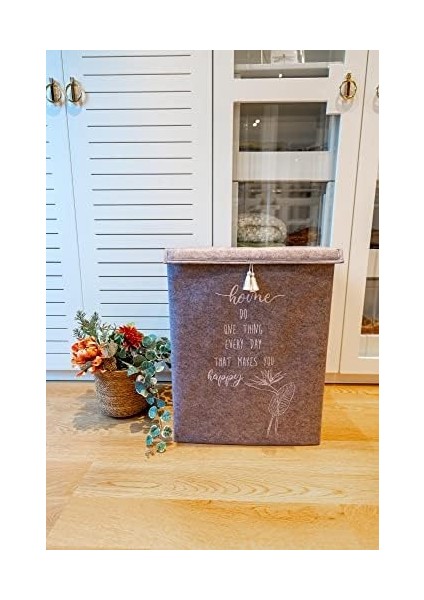 Çamaşır Sepeti Kirli Çamaşır Torbası Çamaşır Sepet Keçe Kapaklı Çok Amaçlı Kutu Sepet Oyuncak Saklama Sepeti Renk (55X40X30 Cm) (Gri) modelleri