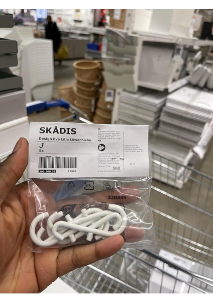 Çelik, Epoksi/polyester Skadis Kanca Beyaz / 5'li Paket 203.208.02