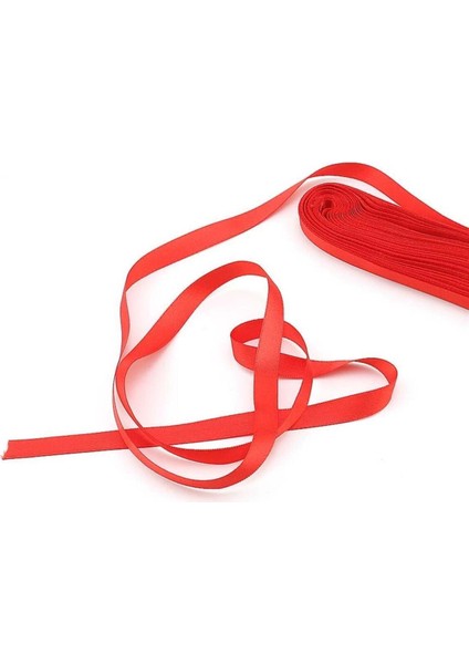 %100 Polyester Kırmızı Kurdele 10MM 10M - Saten Şerit Hediye ve Süsleme Için