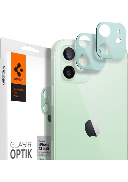 iPhone 12 Mini Kamera Lens Camı Koruyucu Glas.tr Optik (2 Adet) Green - AGL02463