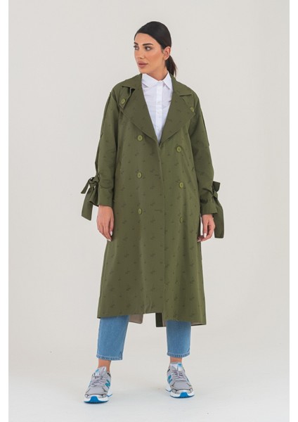 Şık Taş Rengi Düğmeli Trençkot – Rahat ve Modern Kesim indirimleri