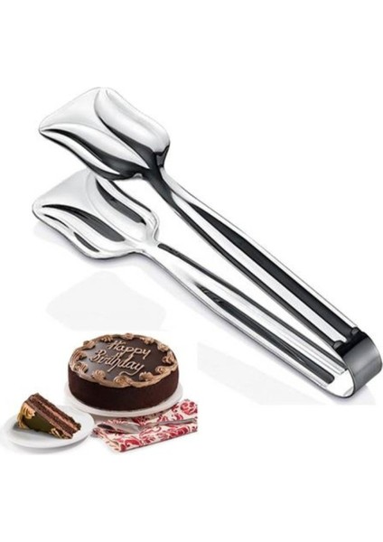 Paslanmaz Çelik Çok Amaçlı Maşa – Kek, Pasta ve Barbekü Kullanımı