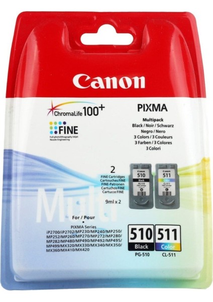 PG-510BK + CL-511 Kartuş (2'li Paket) (MP240-250-490-492-495-499) fiyatları
