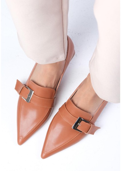 Carola Taba Renk Sivri Burunlu Kadın Kısa Topuklu Ayakkabı fiyatları