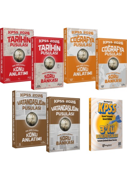 2026 Kpss Pusula Serisi Tarih-Coğrafya-Vatandaşlık Konu Anlatımı ve Çözümlü Soru Bankası(Lisans)