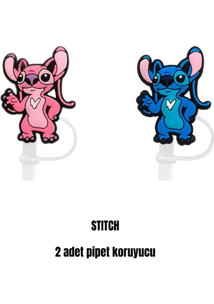 Termos Pipet Koruyucu 2 Adet Stitch Pipet Koruyucu Silikon Pipet Kılıfı Pipet Tıpası