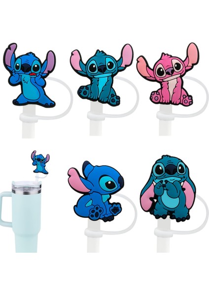 Termos Pipet Koruyucu 2 Adet Stitch Pipet Koruyucu Silikon Pipet Kılıfı Pipet Tıpası