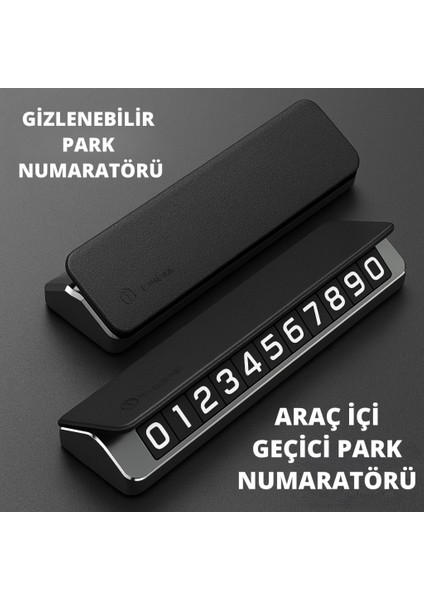 Deri ve Metal Araç Içi Geçici Park Telefon Numaratörü, Gizlenebilir Numaratör, Manyetik Numaralı
