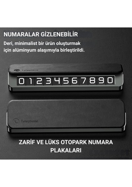Deri ve Metal Araç Içi Geçici Park Telefon Numaratörü, Gizlenebilir Numaratör, Manyetik Numaralı fiyatları