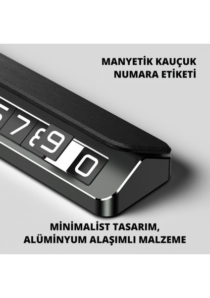 Deri ve Metal Araç Içi Geçici Park Telefon Numaratörü, Gizlenebilir Numaratör, Manyetik Numaralı modelleri