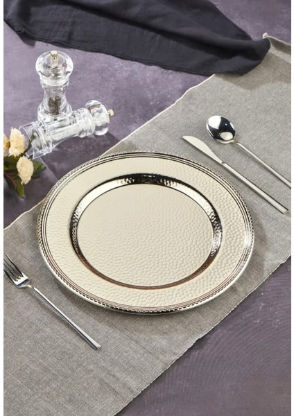 Defne Metal Supla Tabak 33 cm - Premıum Metal Supla Tabak