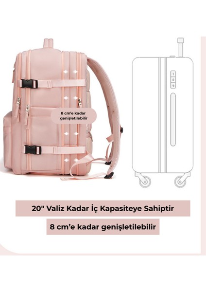 Su Geçirmez 16" Inç 39L Ayakkabı Bölmeli Seyahat Sırt Çantası - Laptop Bölmeli, USB Şarj Girişli indirimleri