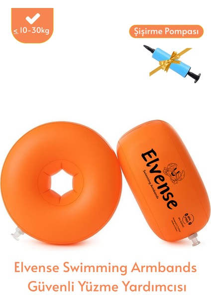 Çocuk Yüzme Kolluğu Seti (10-30 Kg) – Pompalı + Taşıma Çantalı Turuncu