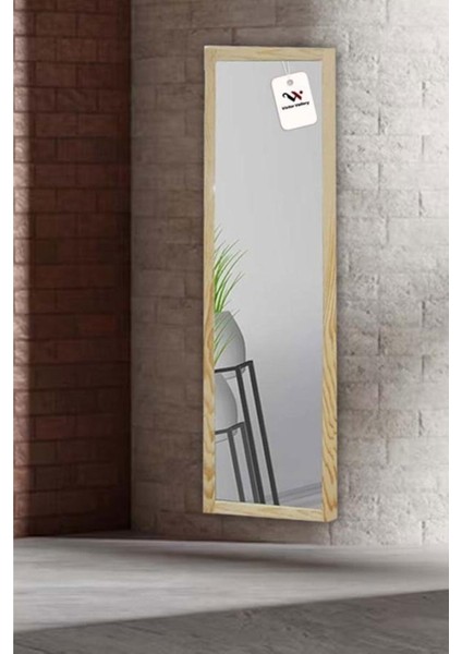 Dikdörtgen Duvar Aynası 39.3x131.5 cm Masif Ahşap Su Bazlı Boyalı Çerçeve