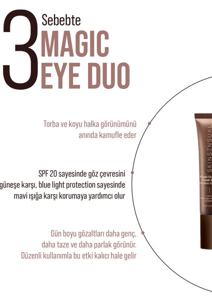 Magic Eye Duo Repair & CC - Çift Etkili Onarıcı ile Aydınlatıcı Göz Altı Kremi | Medium To Dark 15ML fırsatları