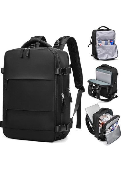 Su Geçirmez 16" Inç 30L Ayakkabı Bölmeli Seyahat Sırt Çantası - Laptop Bölmeli, USB Şarj Girişli