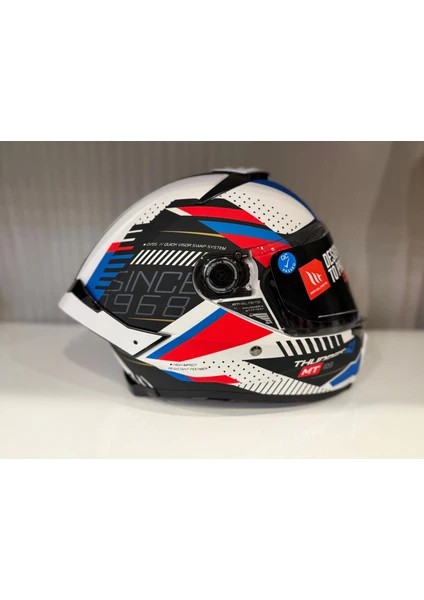 Kask mt Thunder 4 Sv Luminence A7 Mat Beyaz/mavi fırsatları