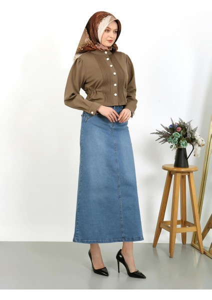 Cep Detaylı Denim Açık Mavi modelleri