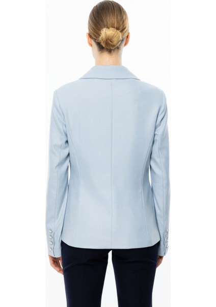 Kadın Kruvaze Düğmeli Ceket 4082 Mavi fırsatları