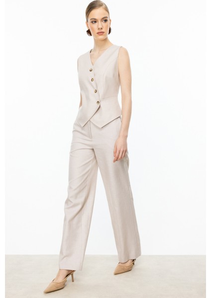 Kadın Boru Paça Yandan Cepli Pantolon 4080 Bej fiyatları