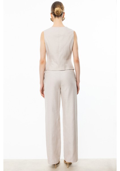 Kadın Boru Paça Yandan Cepli Pantolon 4080 Bej fırsatları