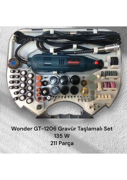 GT-1206 Gravür Taşlama 211 Parça Set 135W fiyatları
