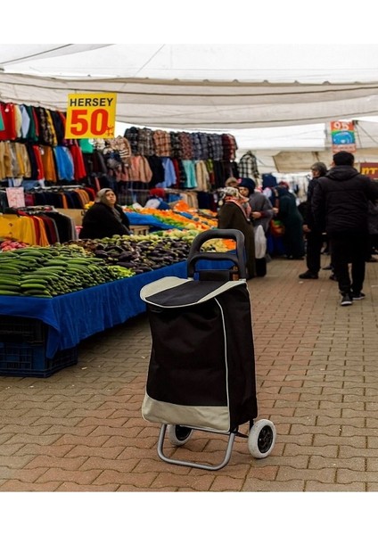 Ses Yapmaz Tekerlekli Su Geçirmez Çantalı Alüminyum Gövdeli Katlanabilir Pazar Arabası(Karışık Renk) indirimleri