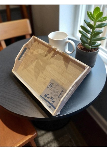 Bambu Servis ve Sunum Tepsisi – Saplı Dikdörtgen Ahşap Tepsi, Doğal Bambu, Kaymaz & Dayanıklı fırsatları
