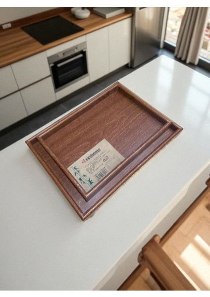 Bambu Servis ve Sunum Tepsisi – 2 Farklı Boy, Dikdörtgen Ahşap Tepsi, Doğal Bambu, Kaymaz & Dayanıklı / 2 Li Tepsi modelleri