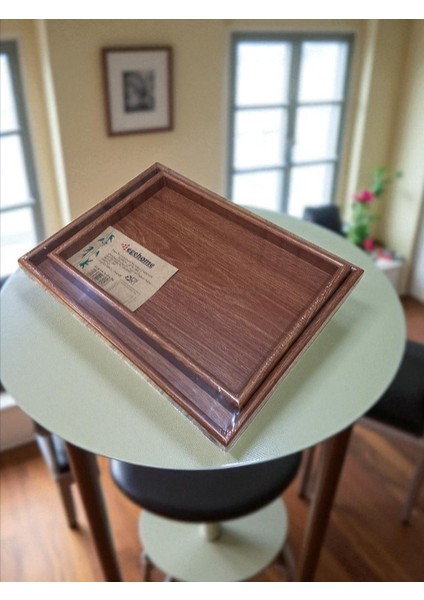 Bambu Servis ve Sunum Tepsisi – 2 Farklı Boy, Dikdörtgen Ahşap Tepsi, Doğal Bambu, Kaymaz & Dayanıklı / 2 Li Tepsi