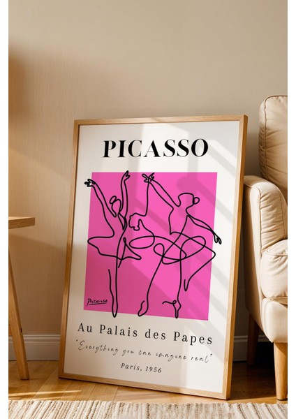 Pablo Picasso Au Paladis Des Papes Sergi Afişi 1956 Çerçeveli Tablo - Eklektik Tarz Duvar Dekoru
