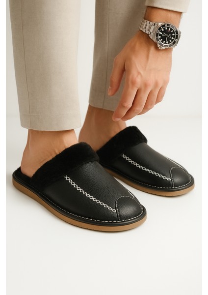 Unisex Kürklü Ev Terliği Kaymaz Sesyapmaz Tabanlı Deri Cilt Şık ve Konforlu Ev Içi Terlik Çeyiz Bohça fiyatları