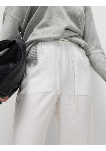 Lyocell Zengin Düz Straight Leg Pantolon