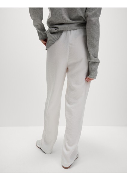 Lyocell Zengin Düz Straight Leg Pantolon